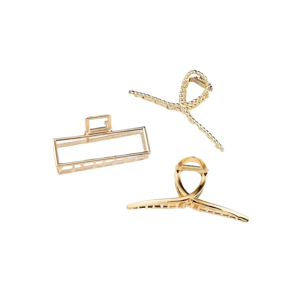 METAL CLAW CLIP TRIOS (GOLD)